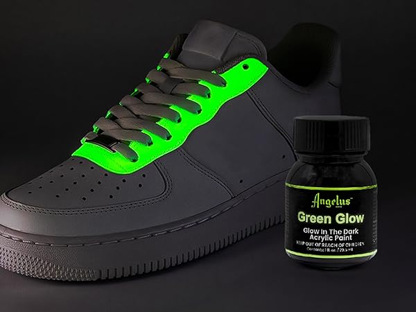 Leather and Fabric Shoe and Sneakers Dye - Angelus Acrylic Green Glow In The Dark