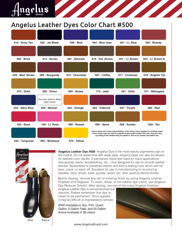 Tintura Penetrante per Pelle Liscia e Vernice Angelus Leather Dye
