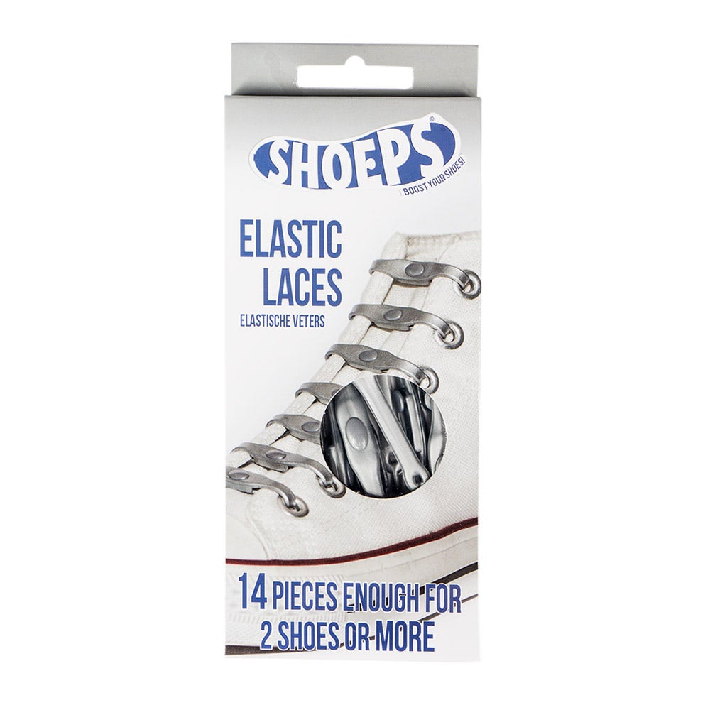 Elastic Silicone Shoelaces Silver - Never Untied Shoes Again