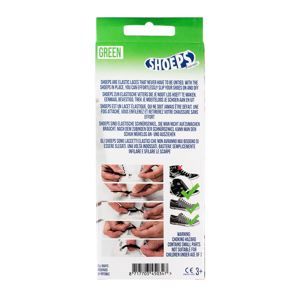 Green Silicone Elastic Shoelaces - No More Untied Shoes