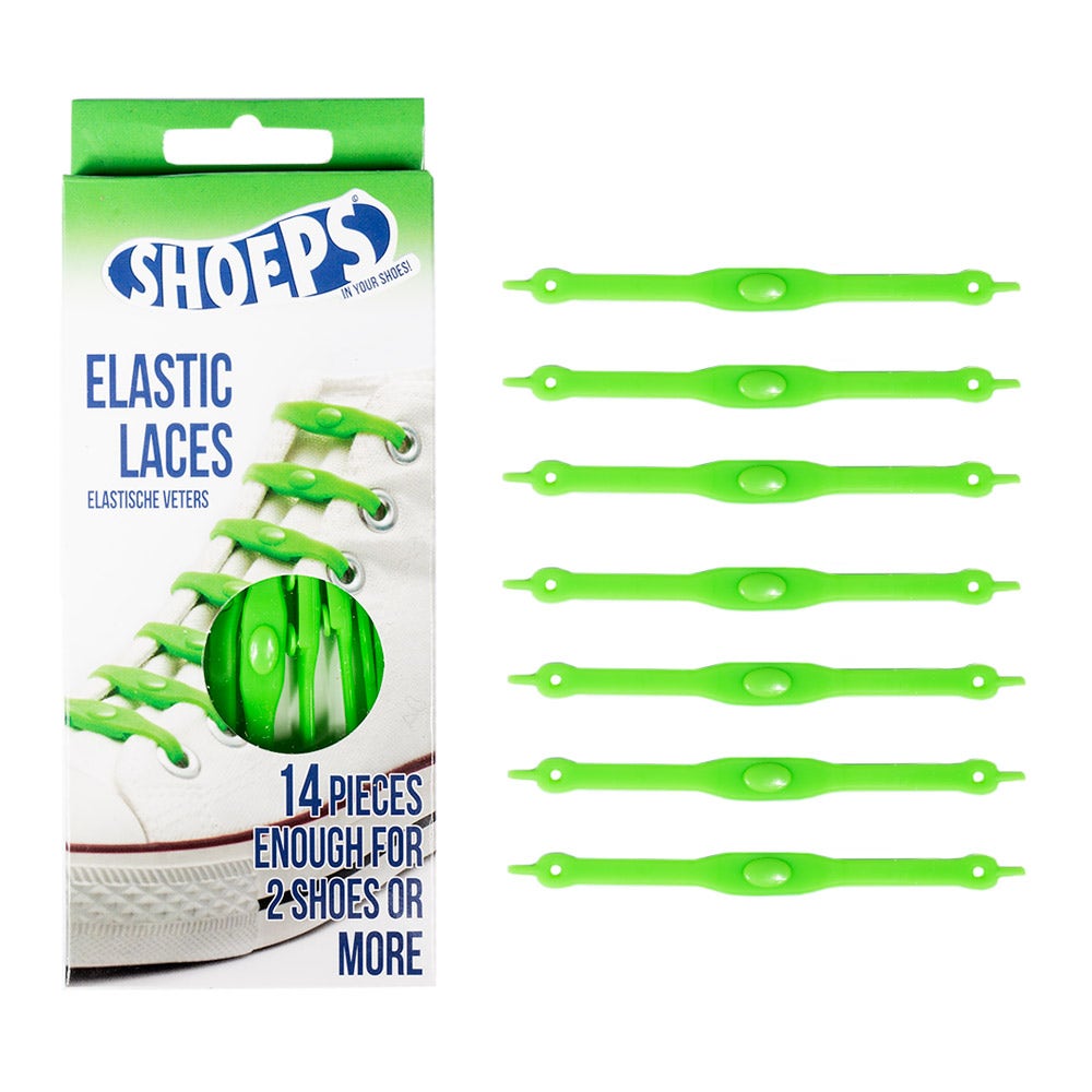 Green Silicone Elastic Shoelaces - No More Untied Shoes