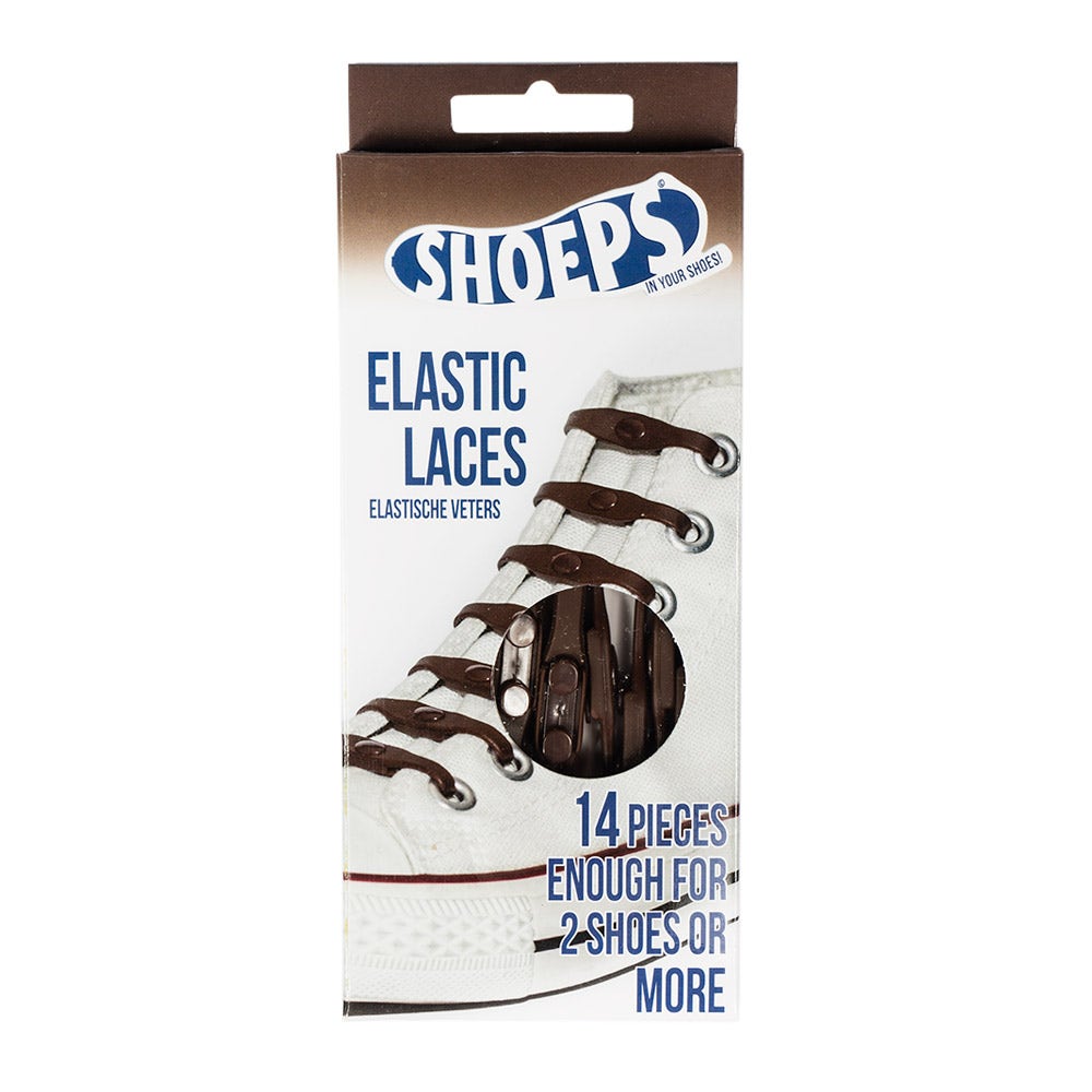 Brown Silicone Elastic Shoelaces - No More Untied Shoes