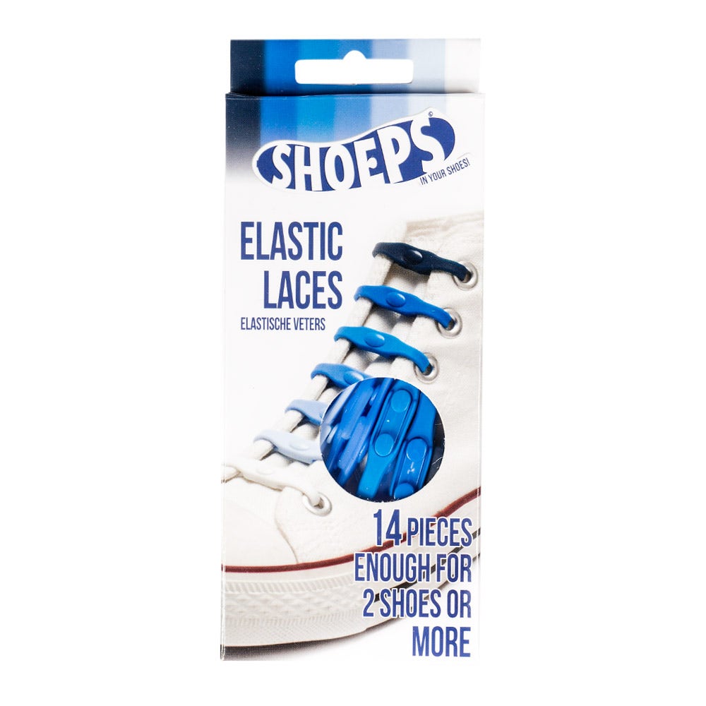 Blue Mix Silicone Elastic Shoelaces - No More Untied Shoes