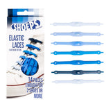 Blue Mix Silicone Elastic Shoelaces - No More Untied Shoes
