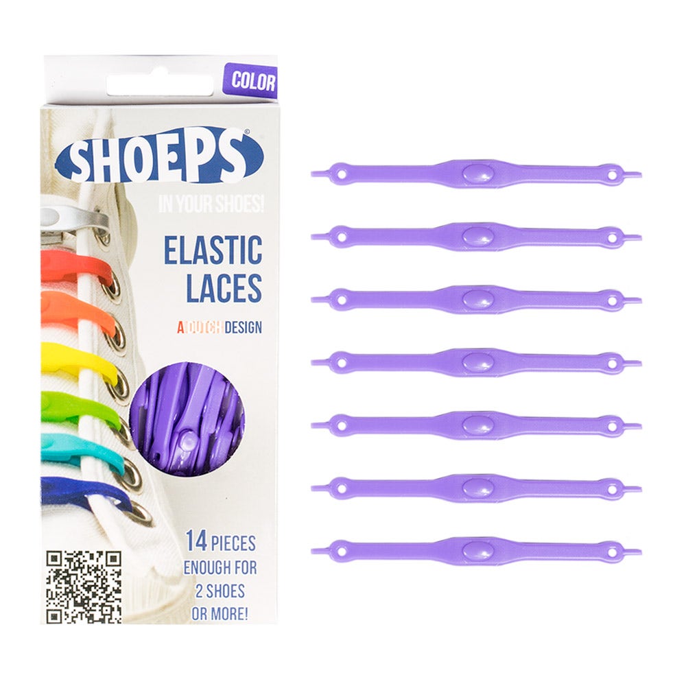Purple Silicone Elastic Shoelaces - Never Untied Shoes Again