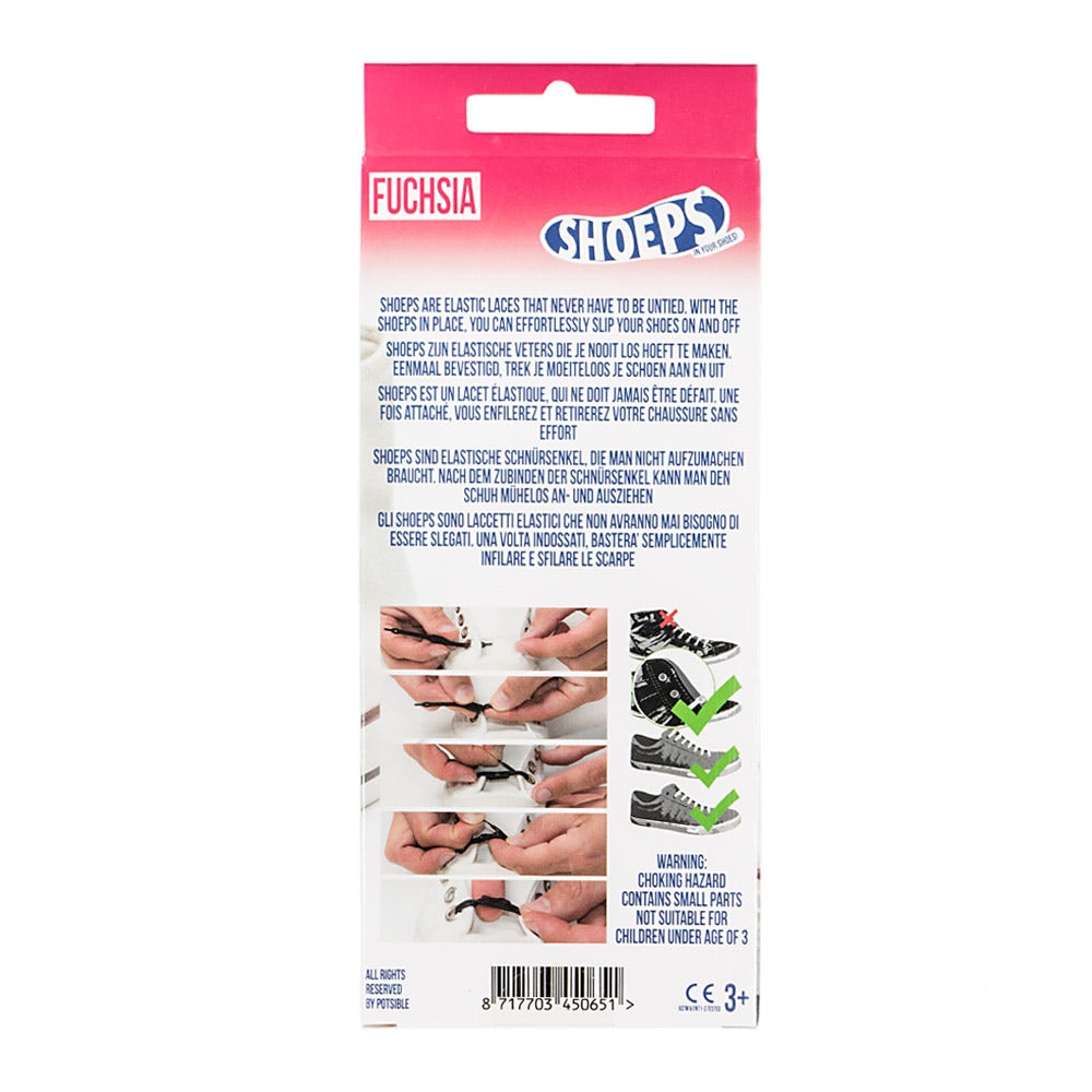 Fuchsia Silicone Elastic Shoelaces - Never Untied Shoes Again