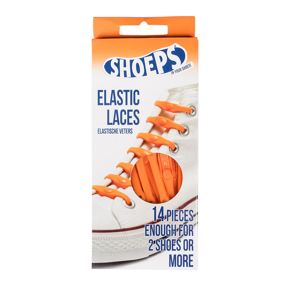 Orange Silicone Elastic Shoelaces - No More Untied Shoes