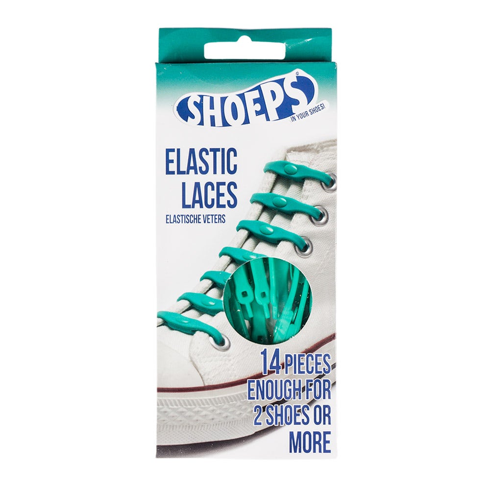 Aqua Green Silicone Elastic Shoelaces - No More Untied Shoes