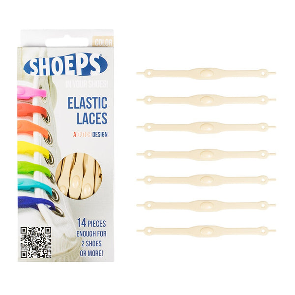 Lacci da Scarpe Elastici in Silicone Color Perla - Mai più Scarpe Slacciate