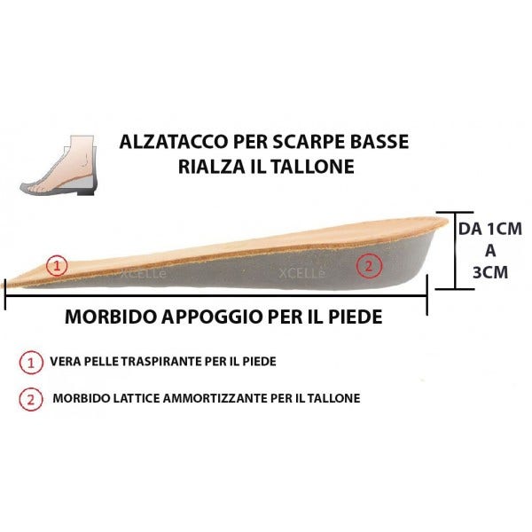 Soft Latex Heel Lift to Raise Shoes from 1cm to 3cm