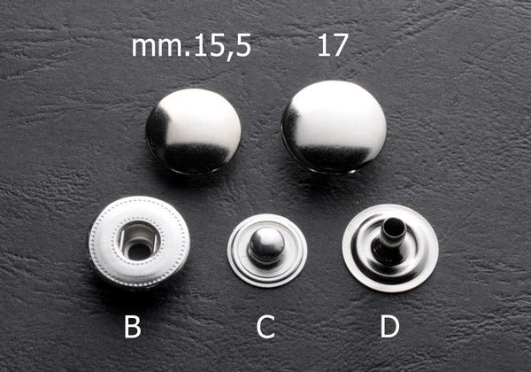 Alfa 2 Automatic Press Studs Diameter 15mm - 100pcs