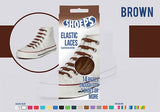 Brown Silicone Elastic Shoelaces - No More Untied Shoes