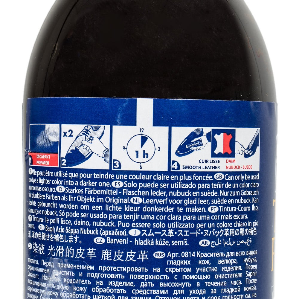 Professional Dye for Dyeing Shoes and Leather and Suede Accessories - Saphir Tenax 500ml
