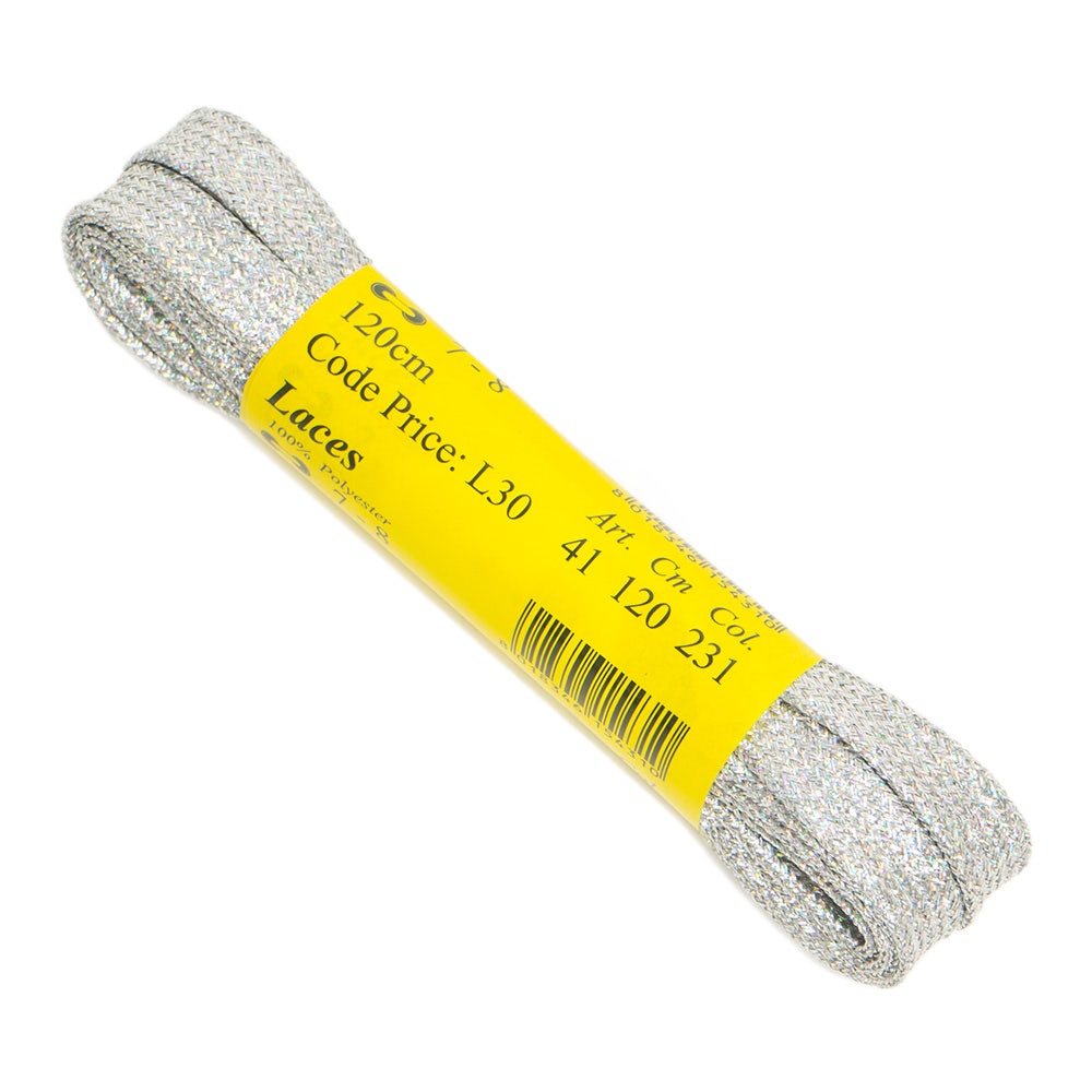 Shiny Silver Laces - 120cm Long Shoe Laces
