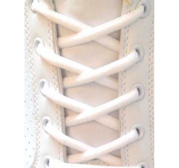 Lacci per Scarpe Bianchi Ovali 7mm - Stringhe in Cotone per Scarpa Sportiva