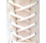 7mm Oval White Shoe Laces - Cotton Laces for Sports Shoes