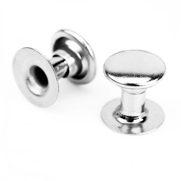 100 Set Rivetti In Metallo Per Pelle 6 Mm - Rivetti A Doppio Cappuccio Per Fai Da Te E Artigianato (Oro) - Foto 1