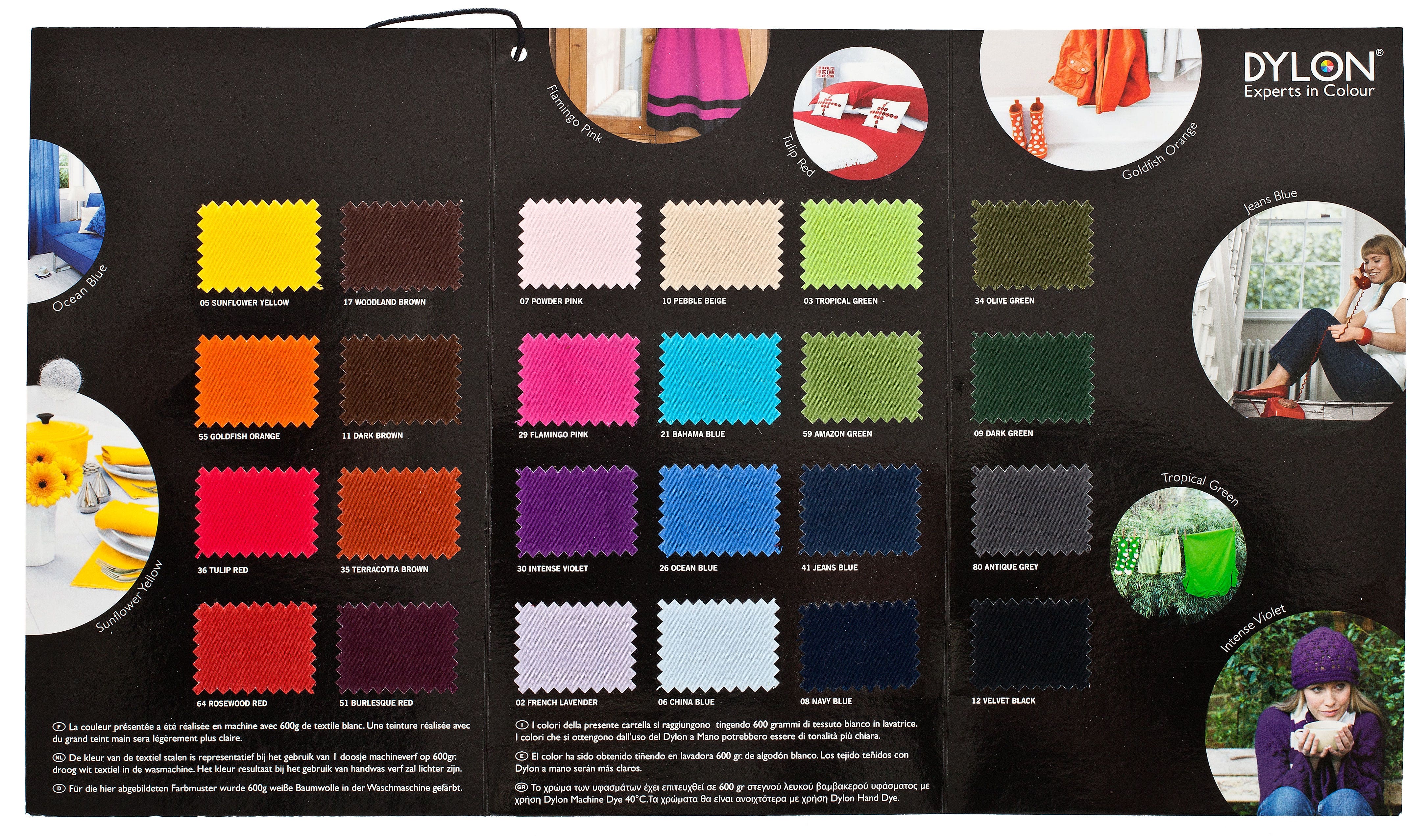 Dylon Fabric Dye in the Washing Machine at 40° Cotton Linen Viscose all colors