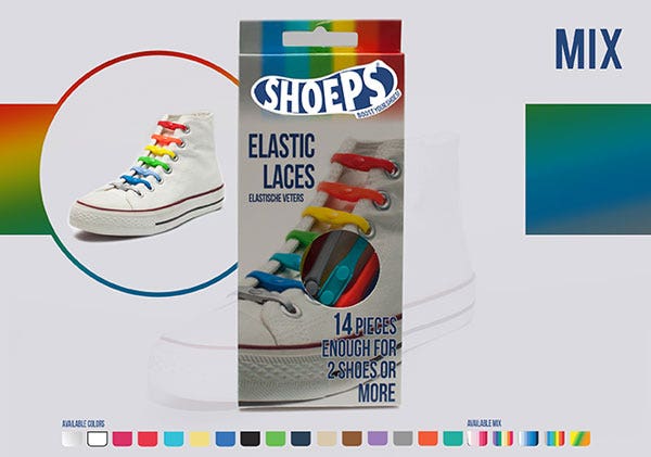 Elastic Silicone Shoelaces Mix Multicolor - Never Untied Shoes Again