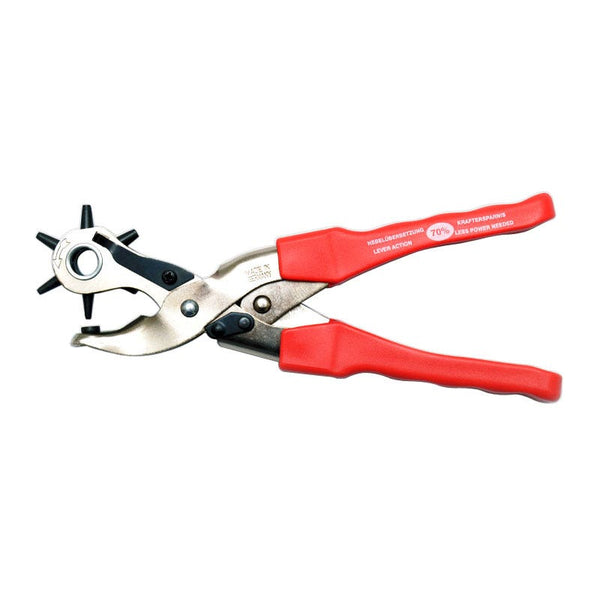 Pinza a 6 Fustelle per Fori a Basso Sforzo su Cuoio e Cinture - Made in Germany