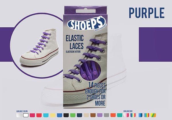 Purple Silicone Elastic Shoelaces - Never Untied Shoes Again