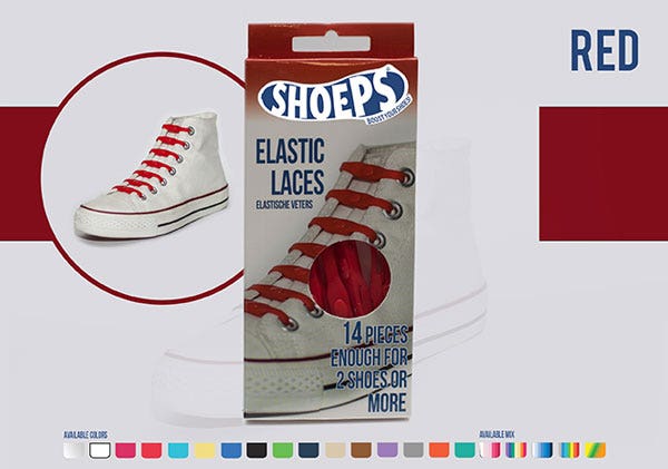 Red Silicone Elastic Shoelaces - Never Untied Shoes Again