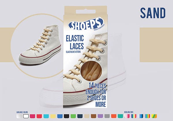 Lacci per Scarpe Elastici Beige - Mai più scarpe slacciate
