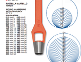 Fustella a Martello Rotonda Per Fori su Cuoio Pelle Gomma Tessuto - Foro da 1mm a 45mm