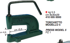 Torchietto in Ferro n.5 Torchio per Montare Rivetti Bottoni Automatici