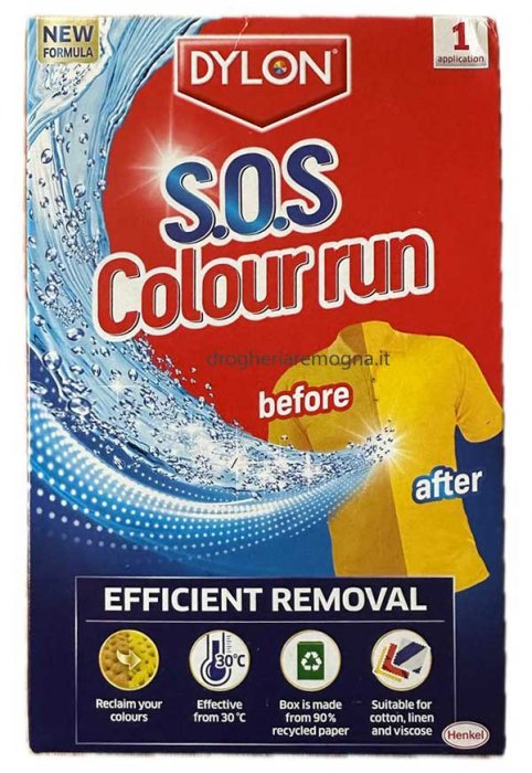 Dylon SOS Color Run Rimuove il colore dagli indumenti macchiati per un errore di bucato