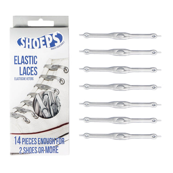 Lacci da Scarpe Elastici in Silicone Silver - Mai più Scarpe Slacciate