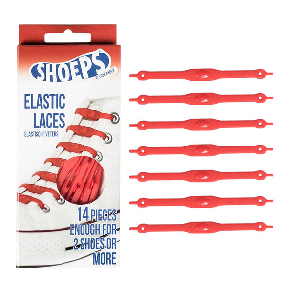 Lacci da Scarpe Elastici in Silicone Rossi - Mai più Scarpe Slacciate