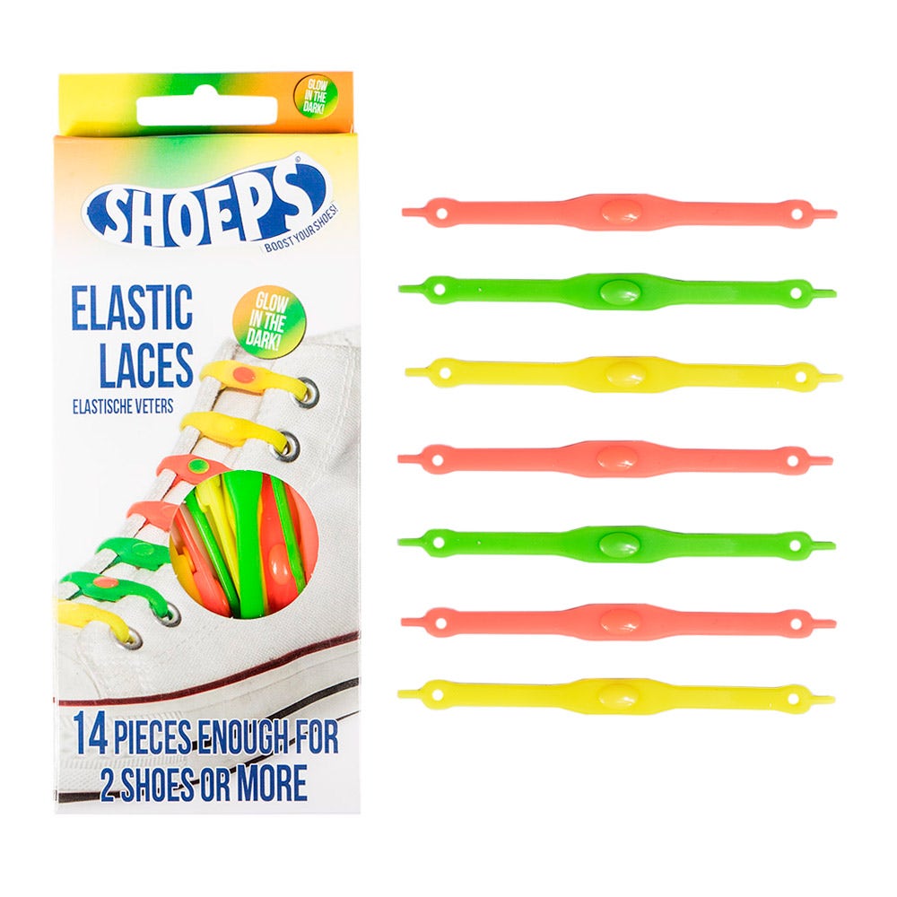 Lacci da Scarpe Elastici in Silicone Glow Dark Mix - Shoeps Elastic Laces