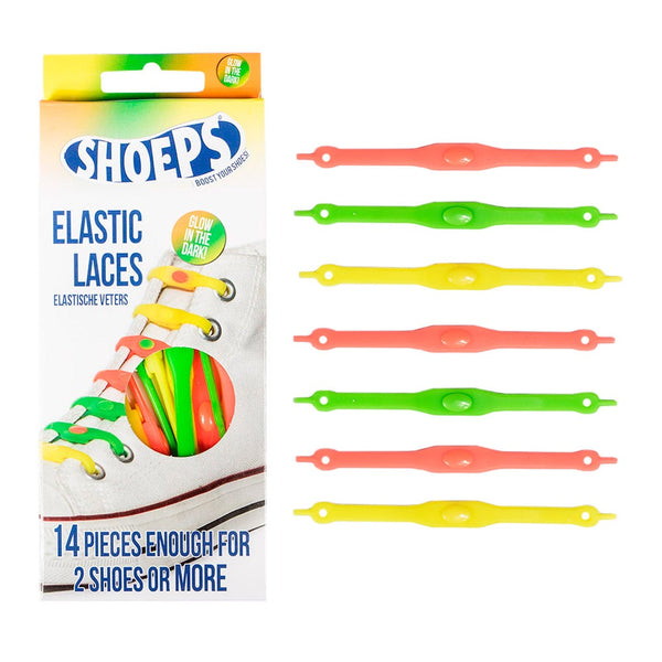 Lacci da Scarpe Elastici in Silicone Glow Dark Mix - Mai più Scarpe Slacciate