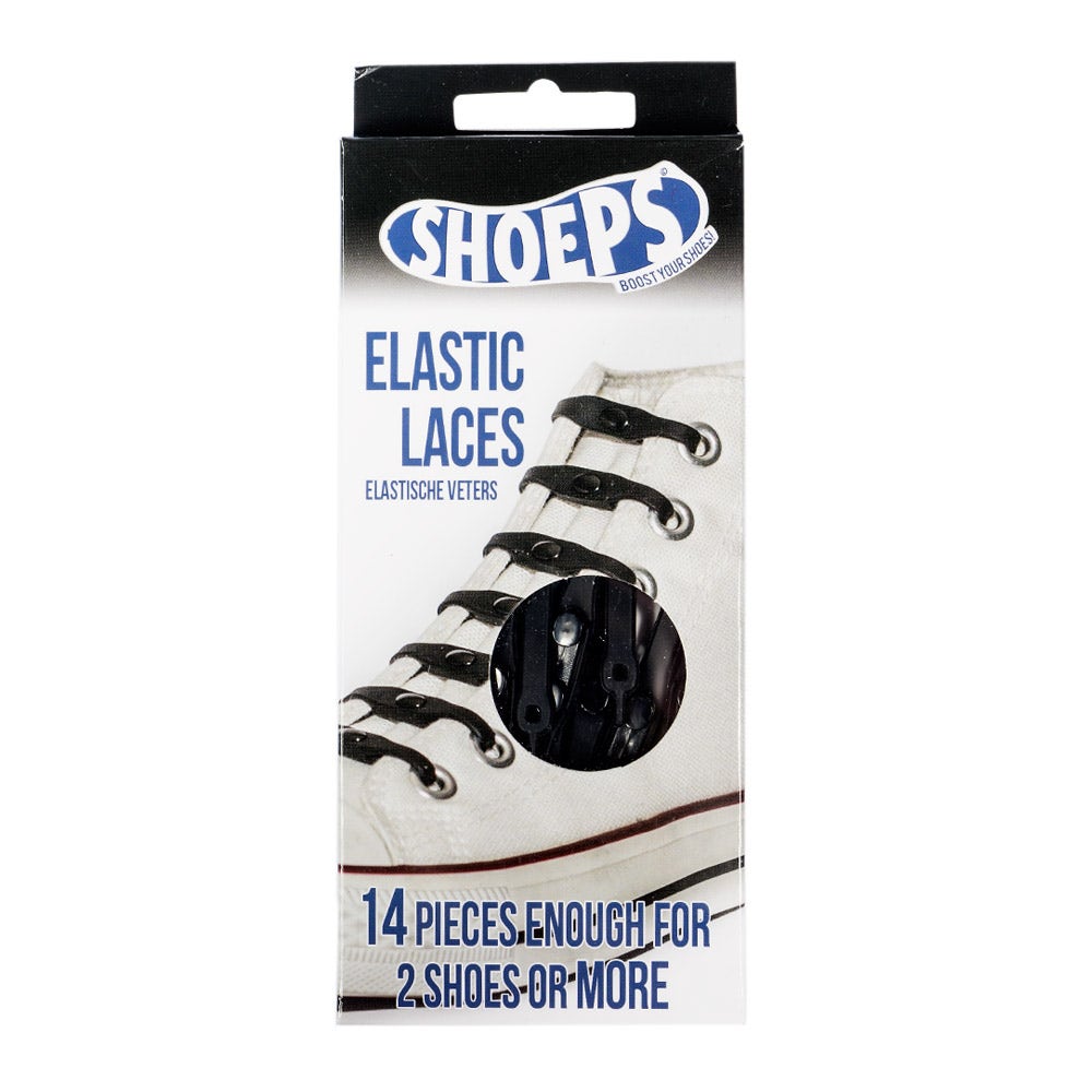 Lacci da Scarpe Elastici in Silicone Neri - Shoeps Elastic Laces