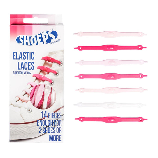 Lacci da Scarpe Elastici in Silicone Mix Pink - Mai più Scarpe Slacciate