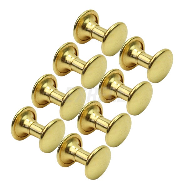 Rivets Double Head Iron Rivets 100 Pieces Gold Diameter 7mm