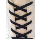 Lacci per Scarpe Neri Ovali 7mm - Stringhe in Cotone per Scarpa Sportiva